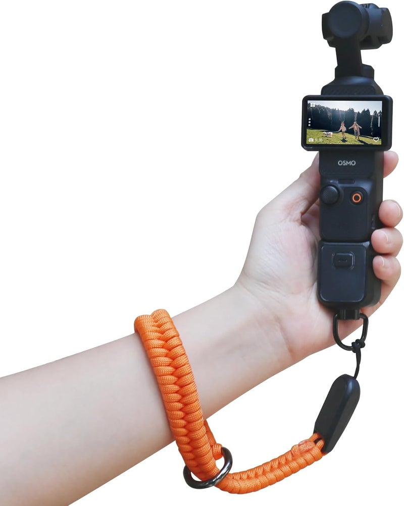 CYNOVA DJI Osmo Pocket 3 Accessories, Adjustable Nylon Hand Wrist Straps Lanyard with a 1/4" Screw, For Insta360 Selfie Stick, Go pro/Xtra Muse, Nikon Canon Sony Samsung Dslr Cameras, orange - Image 1